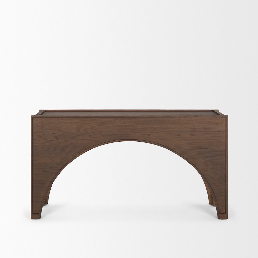 Dark Brown Wood Arched Console Table. Picture 7