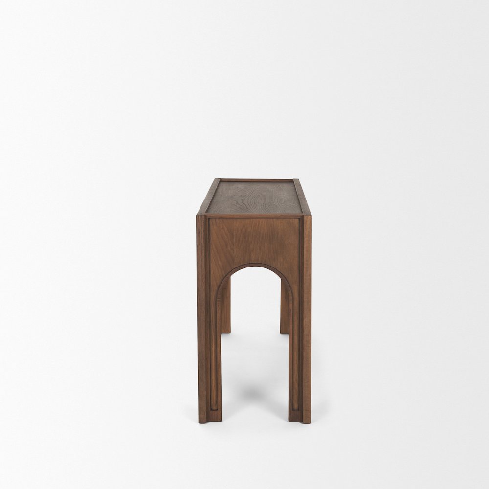Dark Brown Wood Arched Console Table. Picture 8