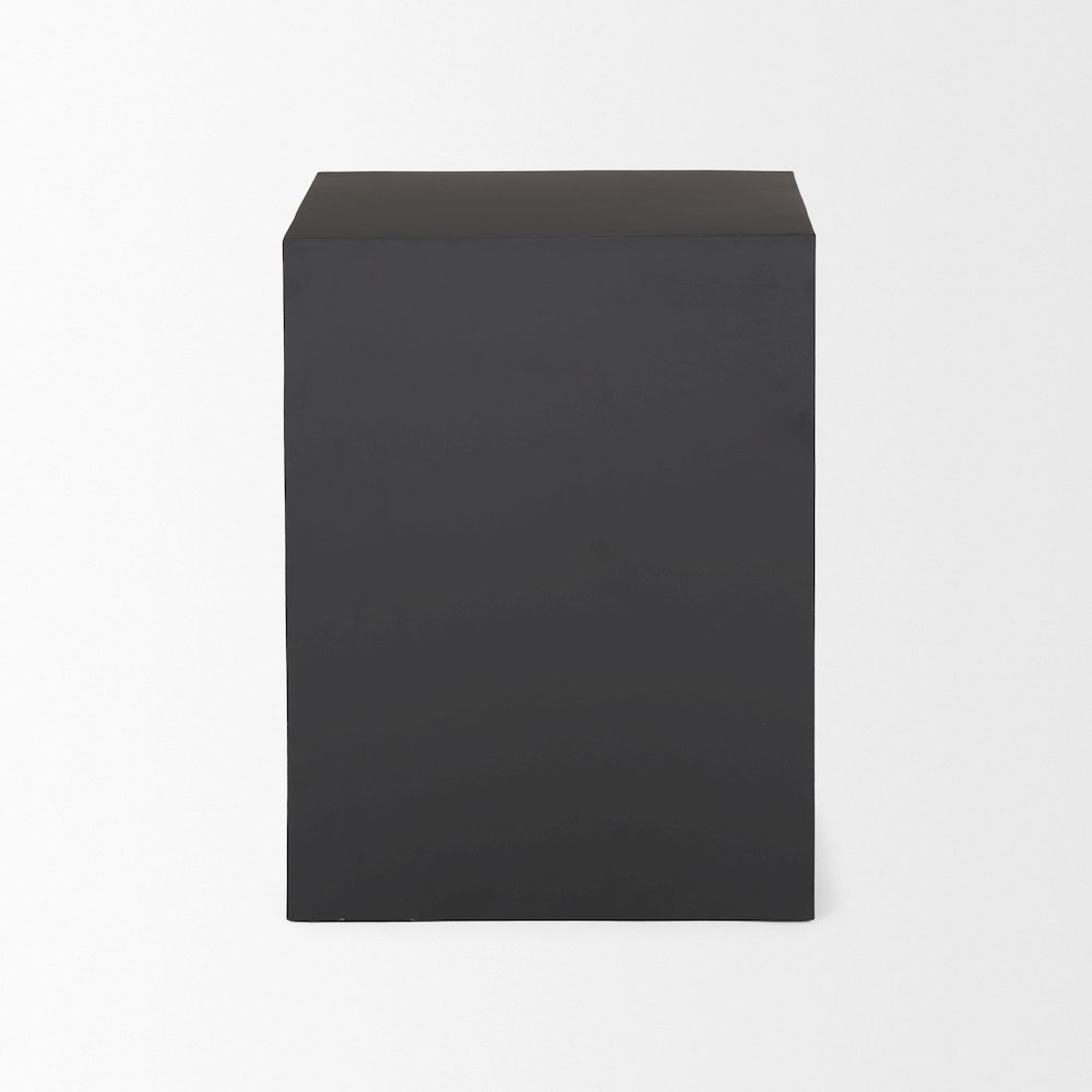 Matte Black Square Metal Side Table. Picture 4