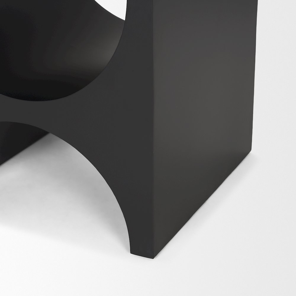 Matte Black Square Metal Side Table. Picture 8