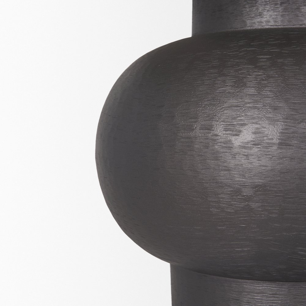Salaah Black Brushed Metal Beige Shade Table Lamp. Picture 8