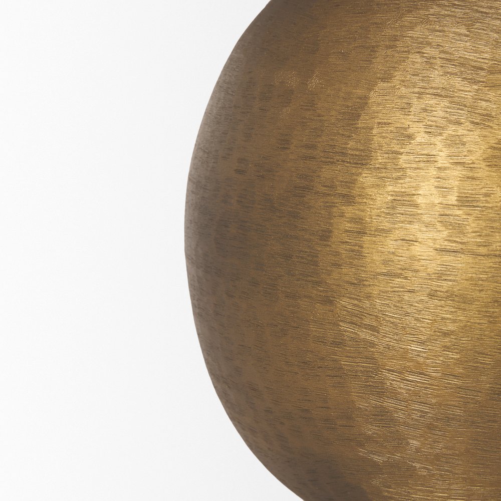 Sadiyah Antiqued Gold Brushed Metal Cream Shade Table Lamp. Picture 10