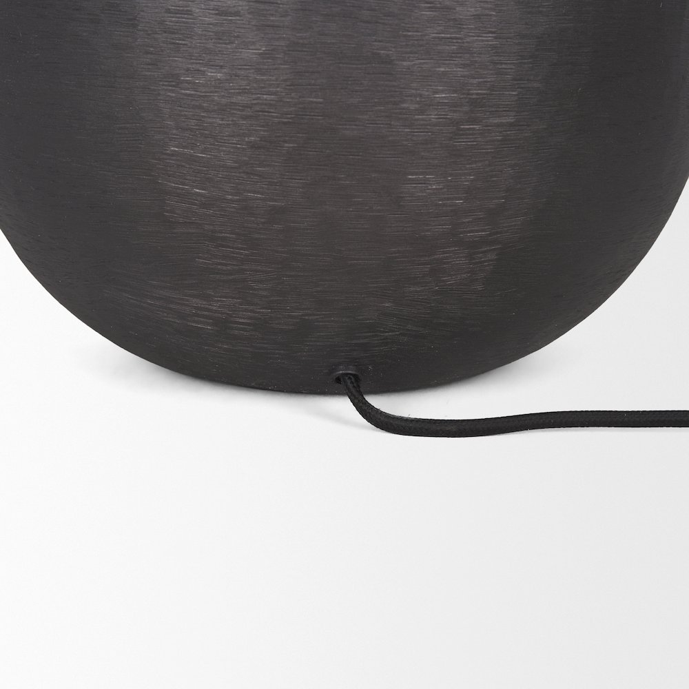 Sadiyah Black Brushed Metal Beige Shade Table Lamp. Picture 4