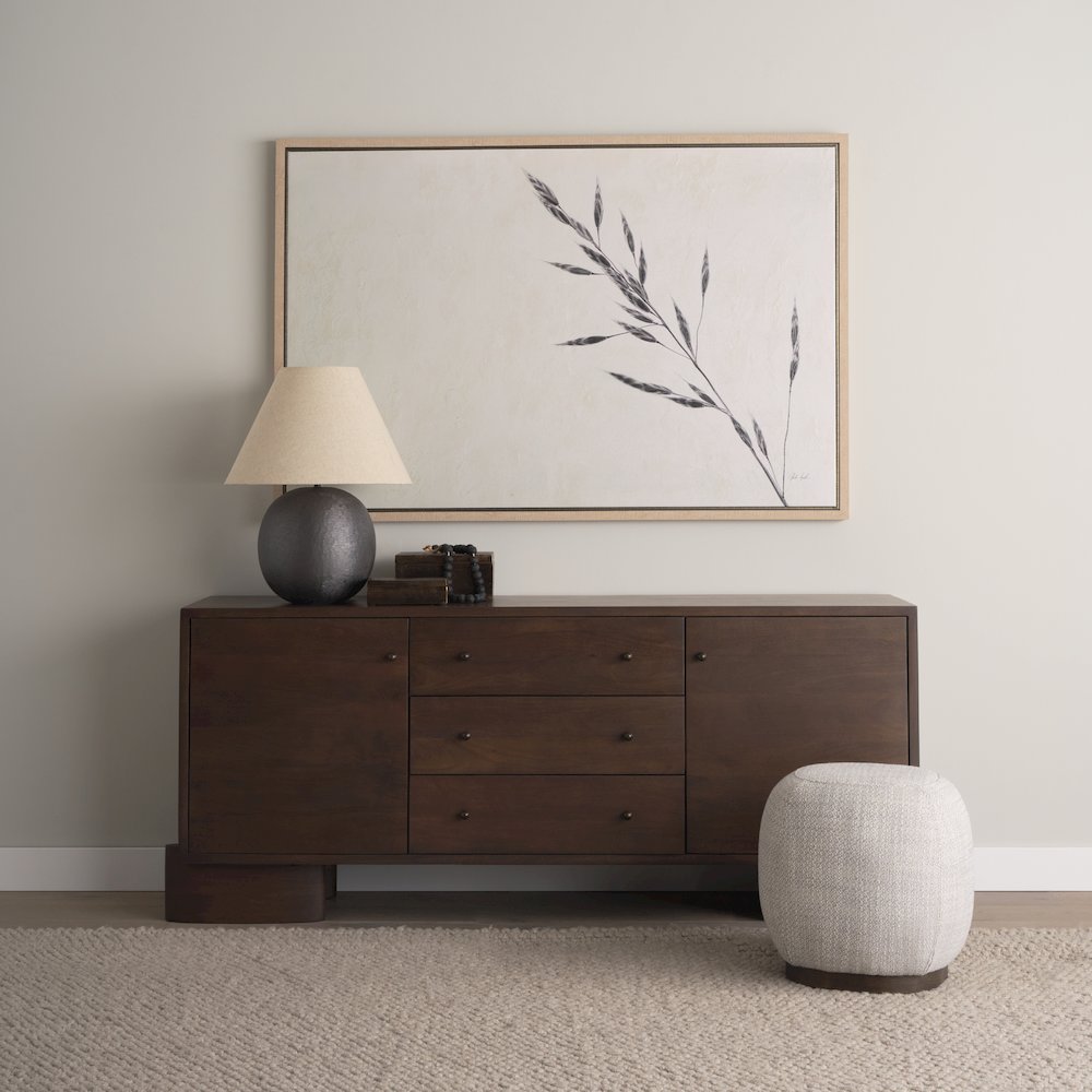 Sadiyah Black Brushed Metal Beige Shade Table Lamp. Picture 8
