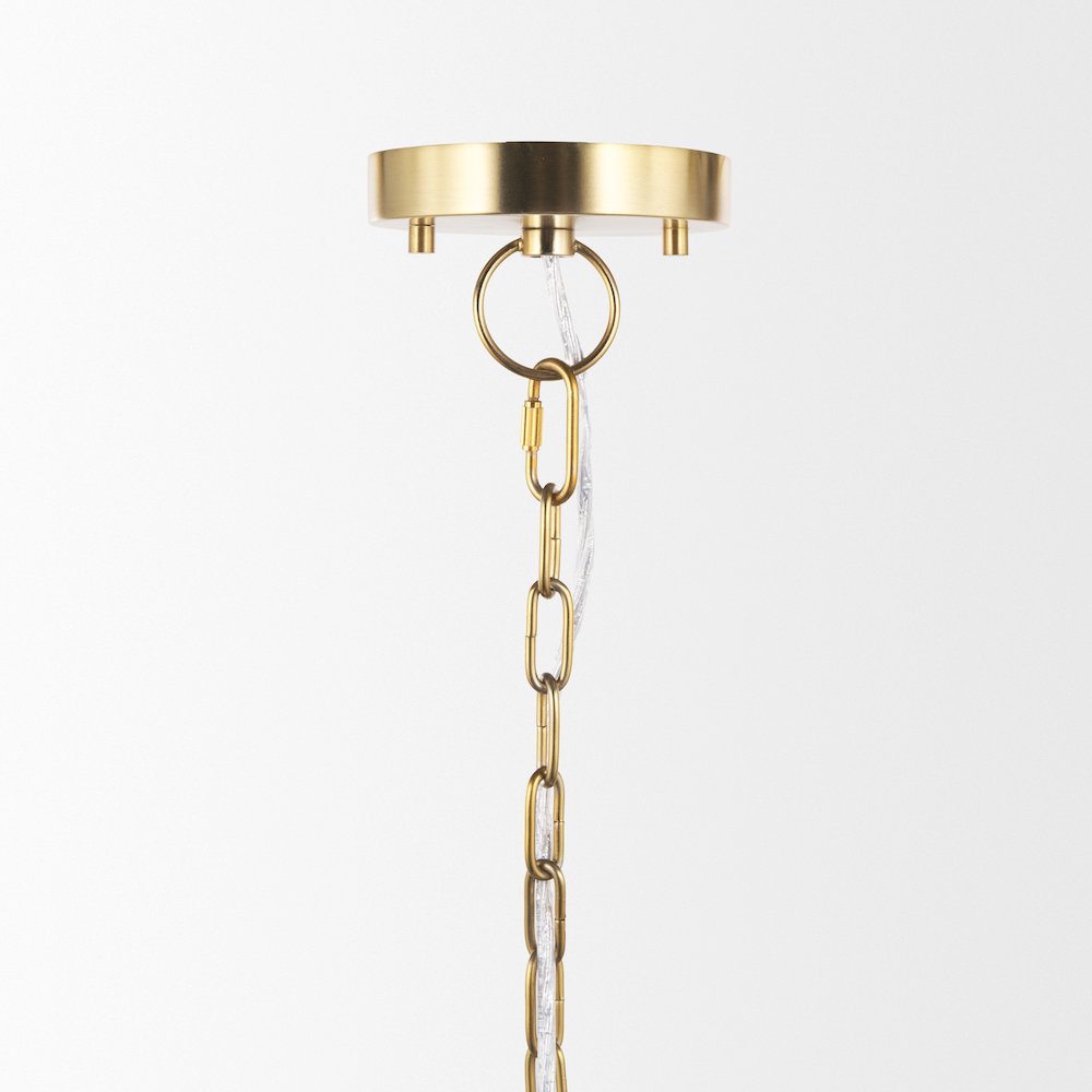 Saliha Cane Brass Metal Pendant Light. Picture 4