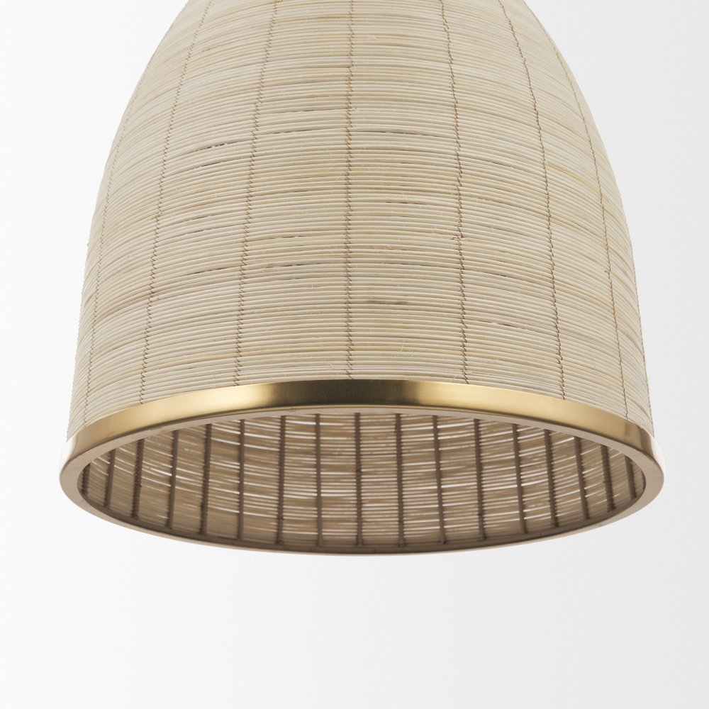 Saliha Cane Brass Metal Pendant Light. Picture 8