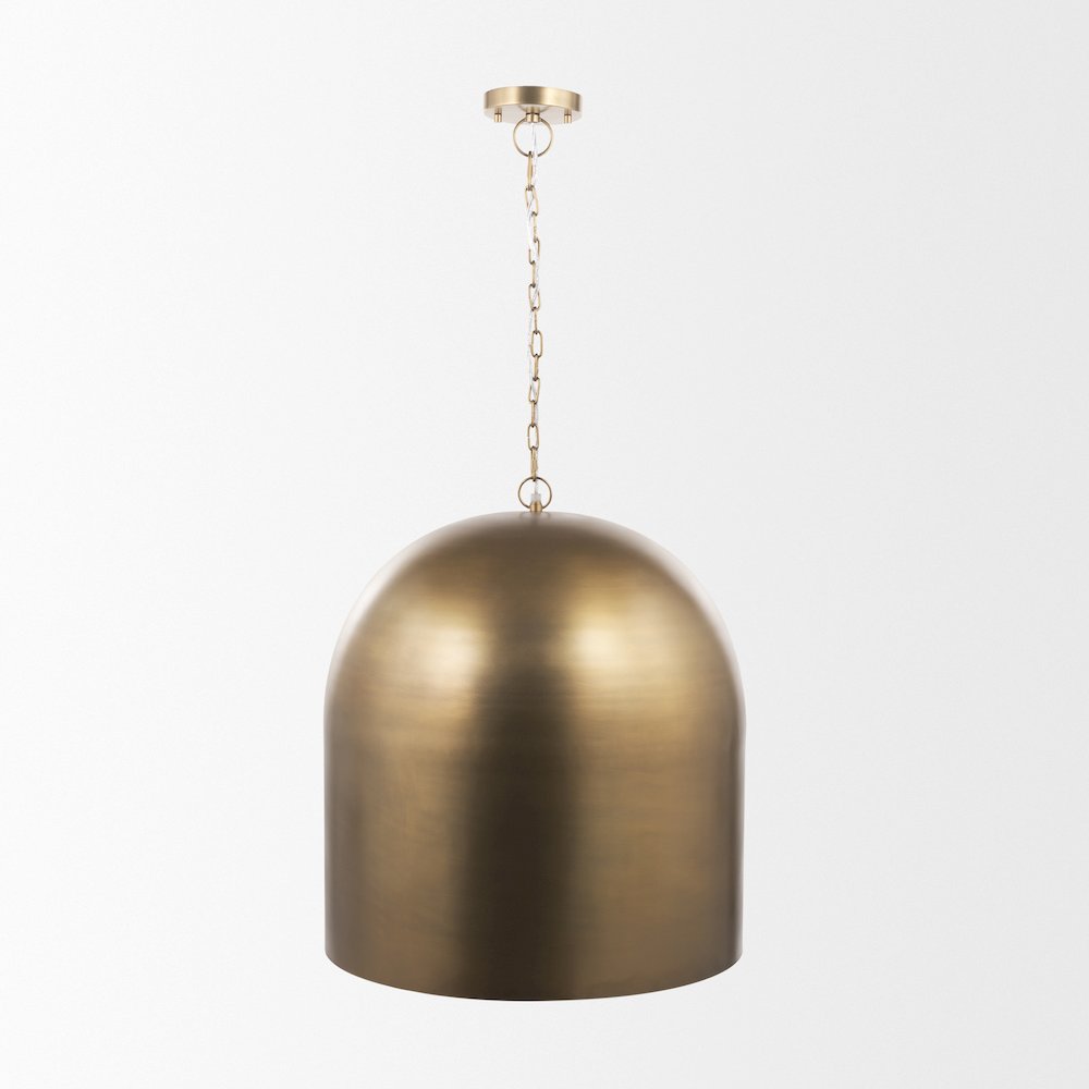 Sanne Antiqued Gold Metal Silver Foil Large Pendant Light. Picture 2