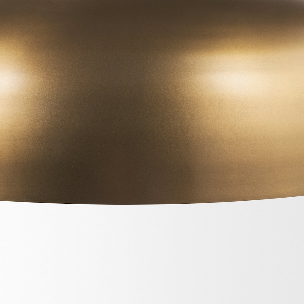 Sanne Antiqued Gold Metal Silver Foil Wide Pendant Light. Picture 6