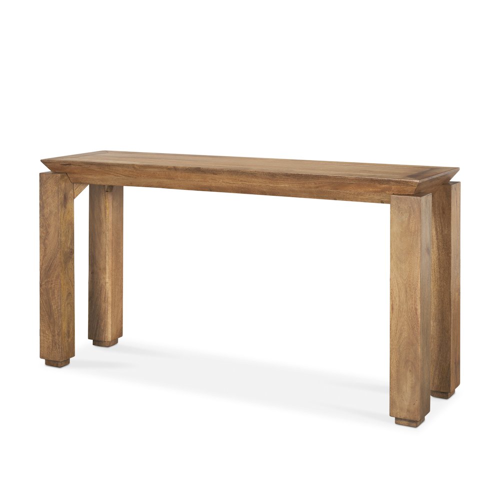 Brown Wood Tapered Top Console Table. Picture 1