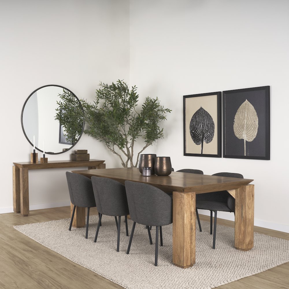 Brown Wood Tapered Top Console Table. Picture 3