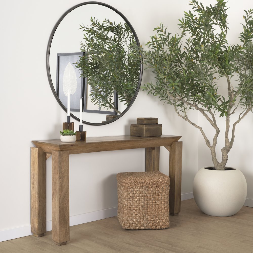 Brown Wood Tapered Top Console Table. Picture 4