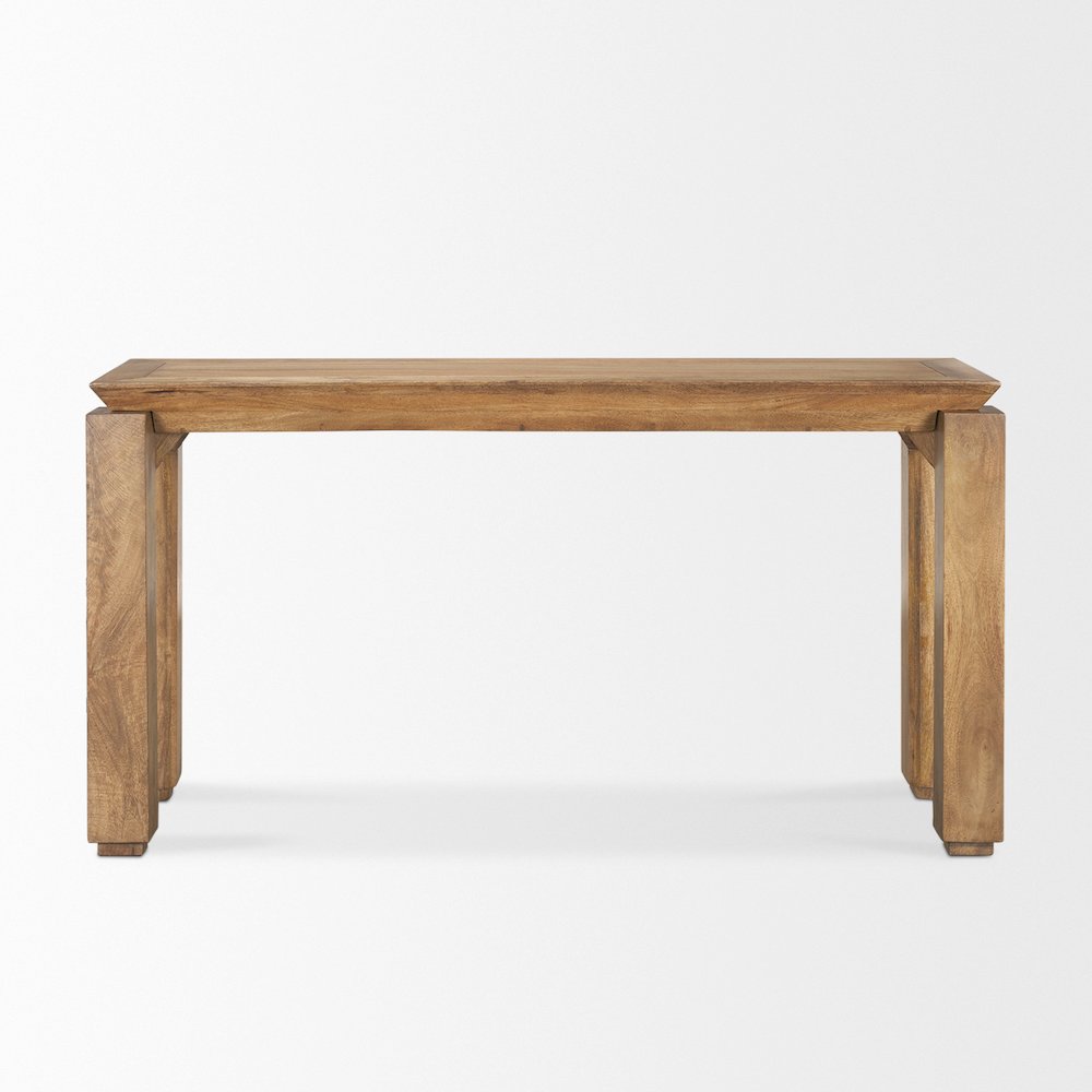 Brown Wood Tapered Top Console Table. Picture 6