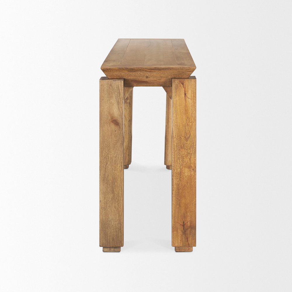 Brown Wood Tapered Top Console Table. Picture 7