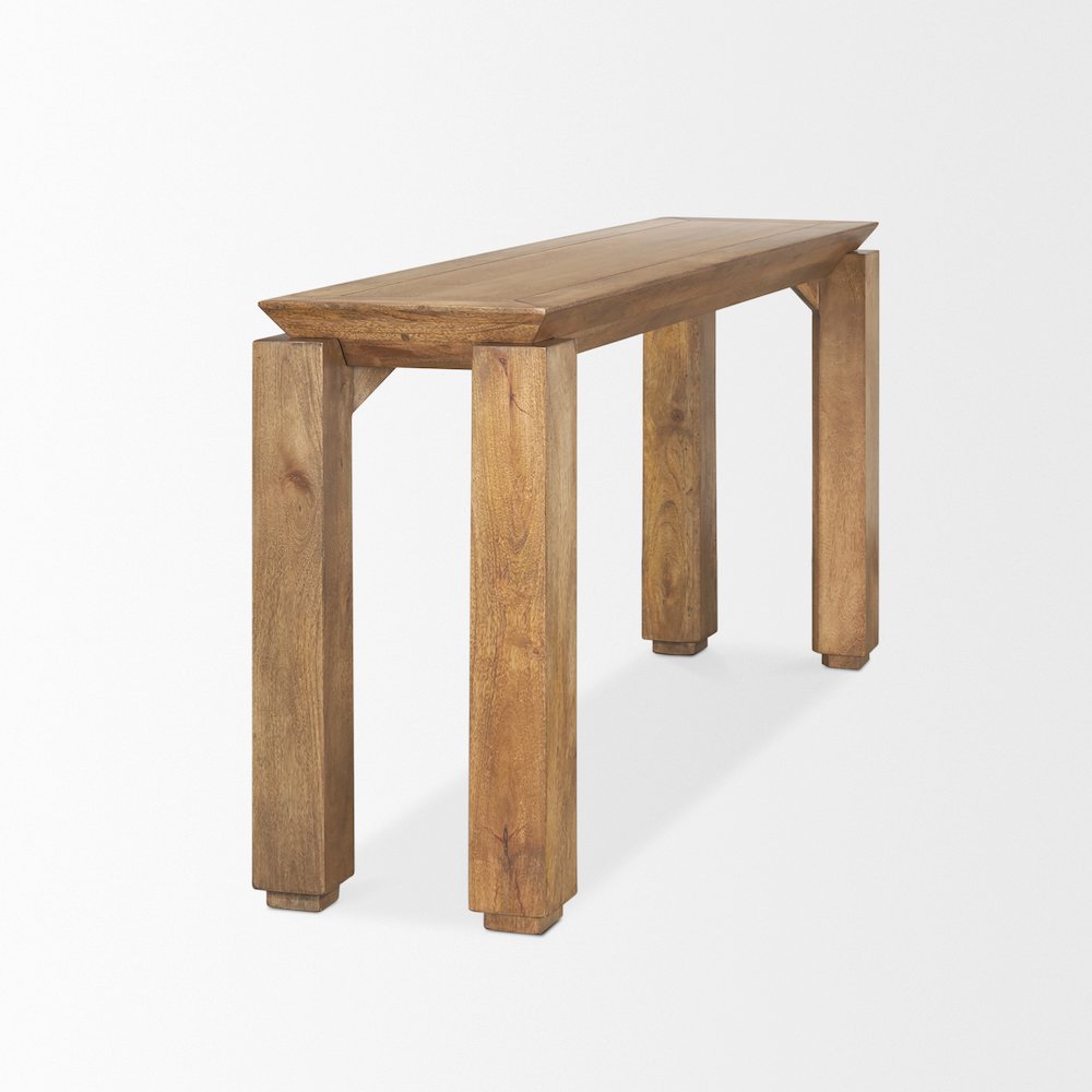 Brown Wood Tapered Top Console Table. Picture 8