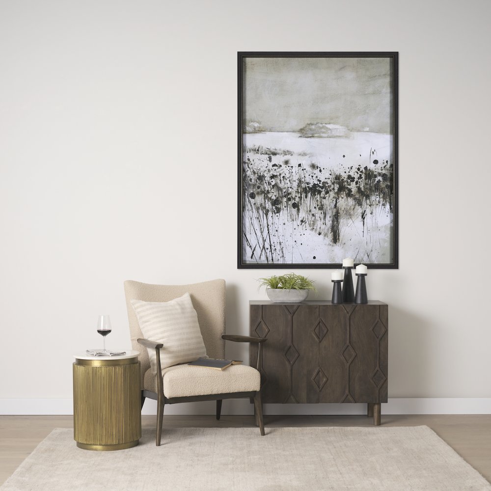White Marble Gold Metal Round Fluted Accent Table. Picture 2