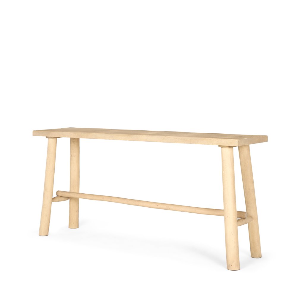 Light Brown Wooden Craftsman Console Table. Picture 1