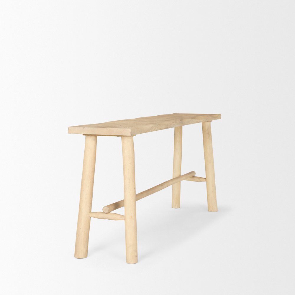 Light Brown Wooden Craftsman Console Table. Picture 6