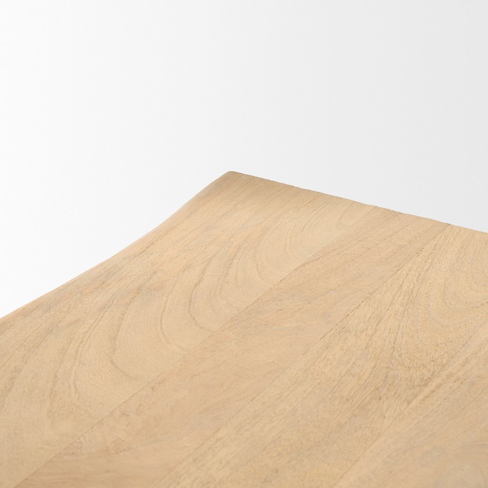 Light Brown Wooden Craftsman Bench. Picture 7