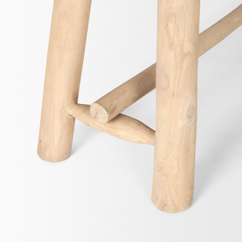 Light Brown Wooden Craftsman Bench. Picture 9