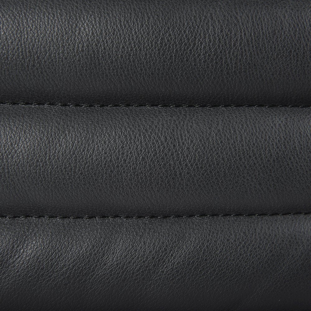 Ricciardo Black Leather Wrapped Three Seater Sofa 82.5L x 38.5W x 26.5H. Picture 5