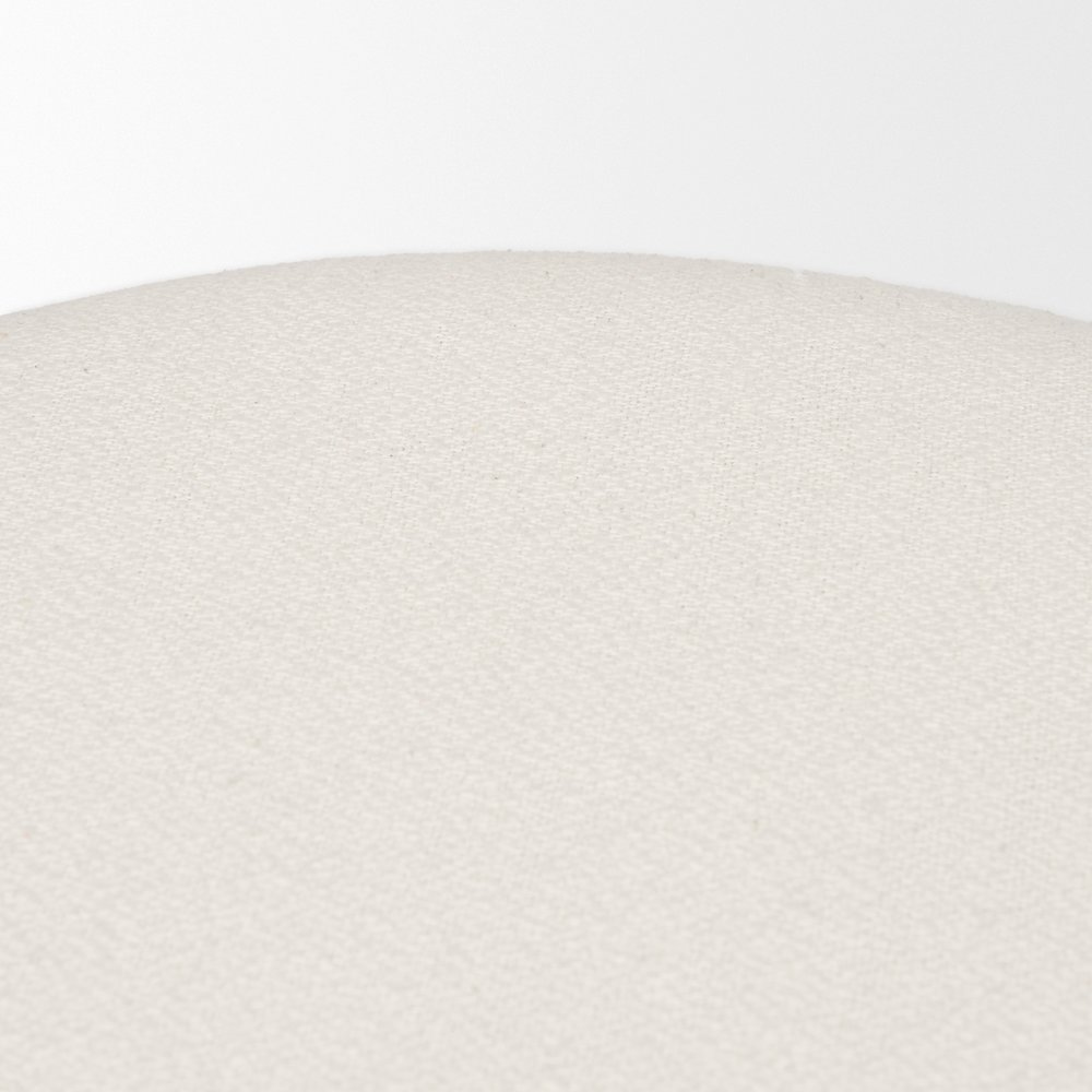 Shaiden Brown Wood Cream Fabric Stool. Picture 6