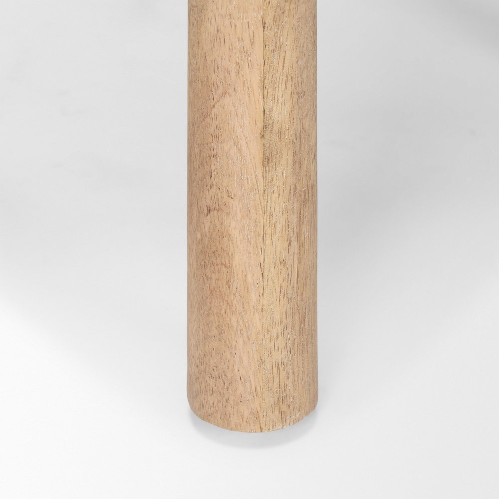 Shaiden Brown Wood Cream Fabric Stool. Picture 9