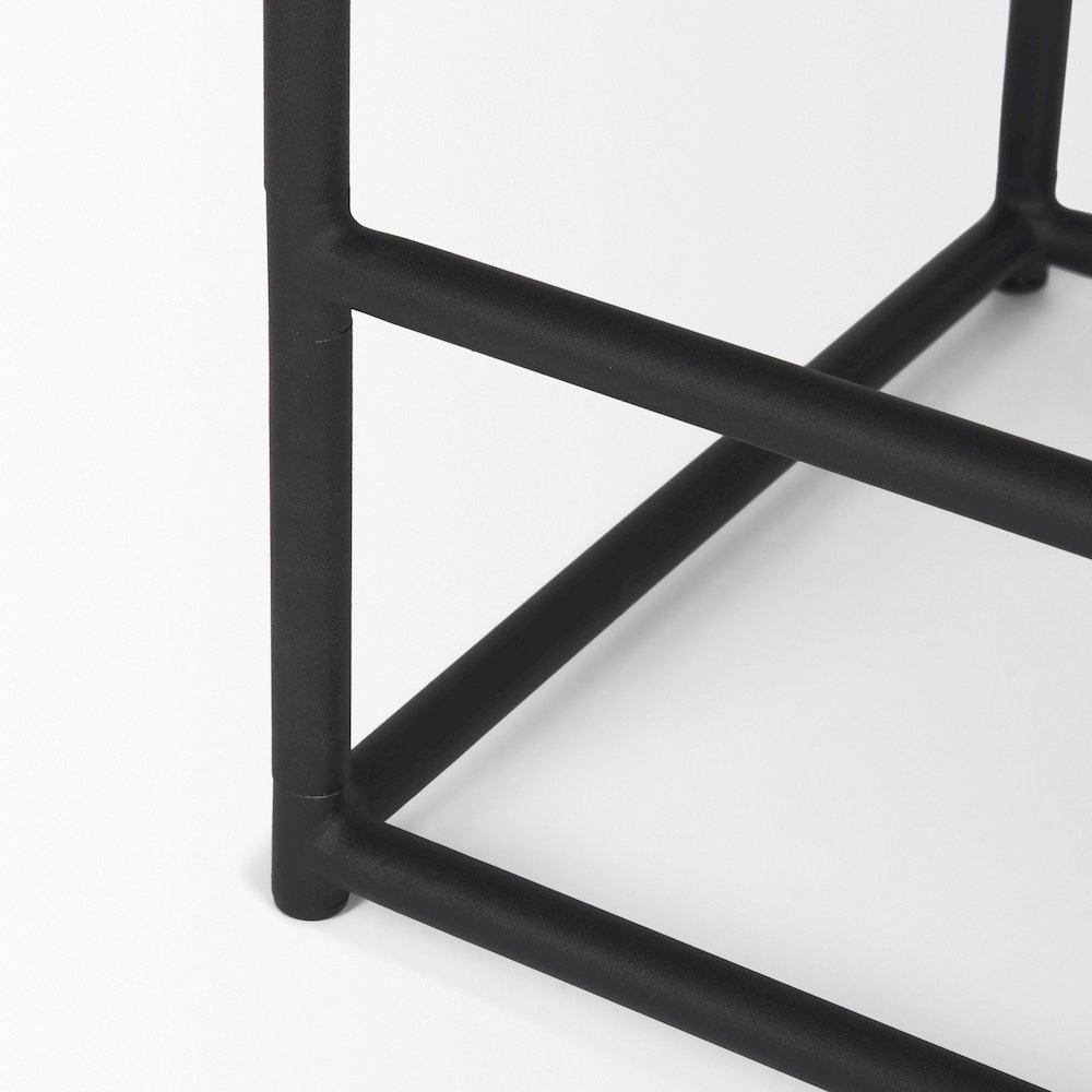 Light Brown Wood Black Metal Counter Stool. Picture 2