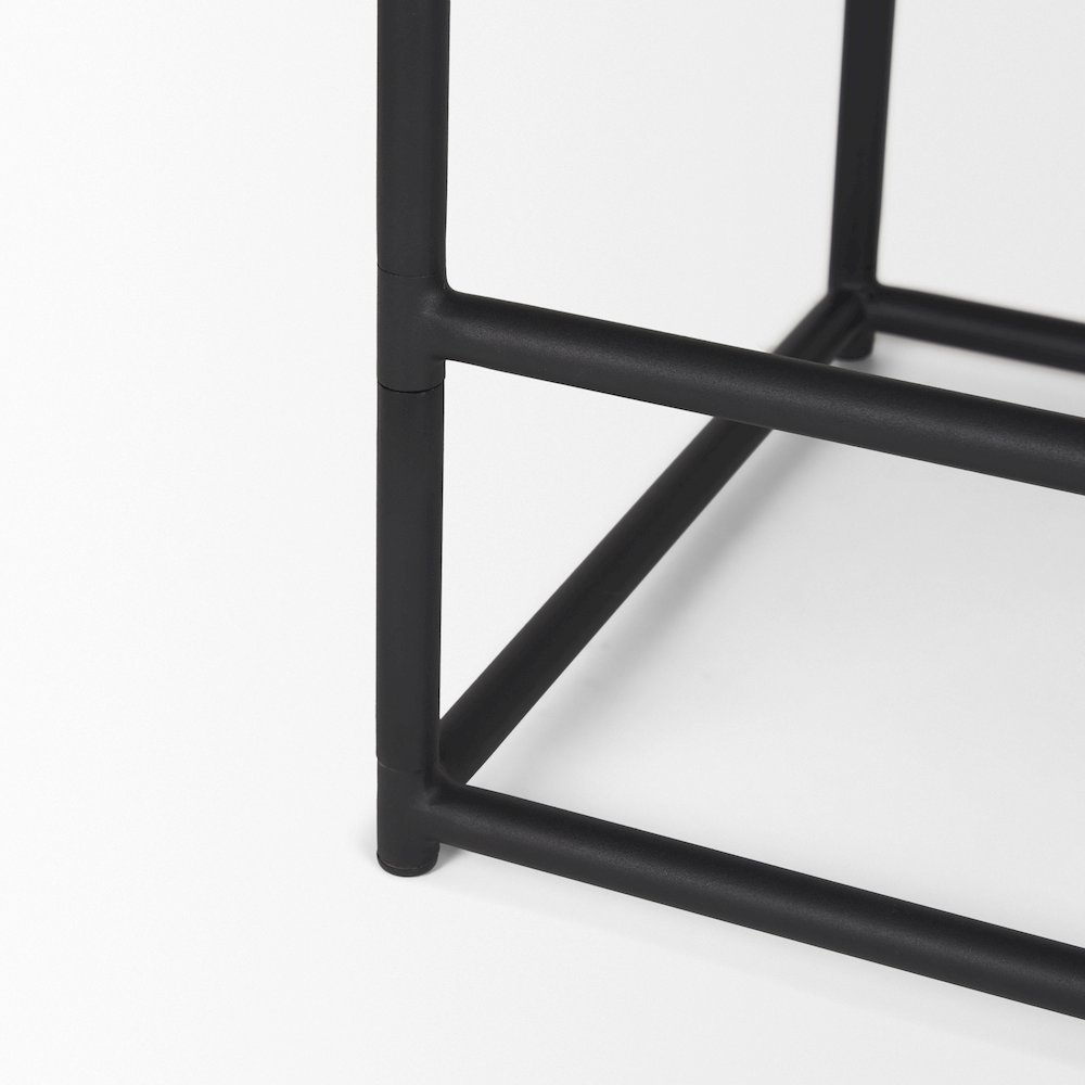 Black Leather Black Metal Counter Stool. Picture 10