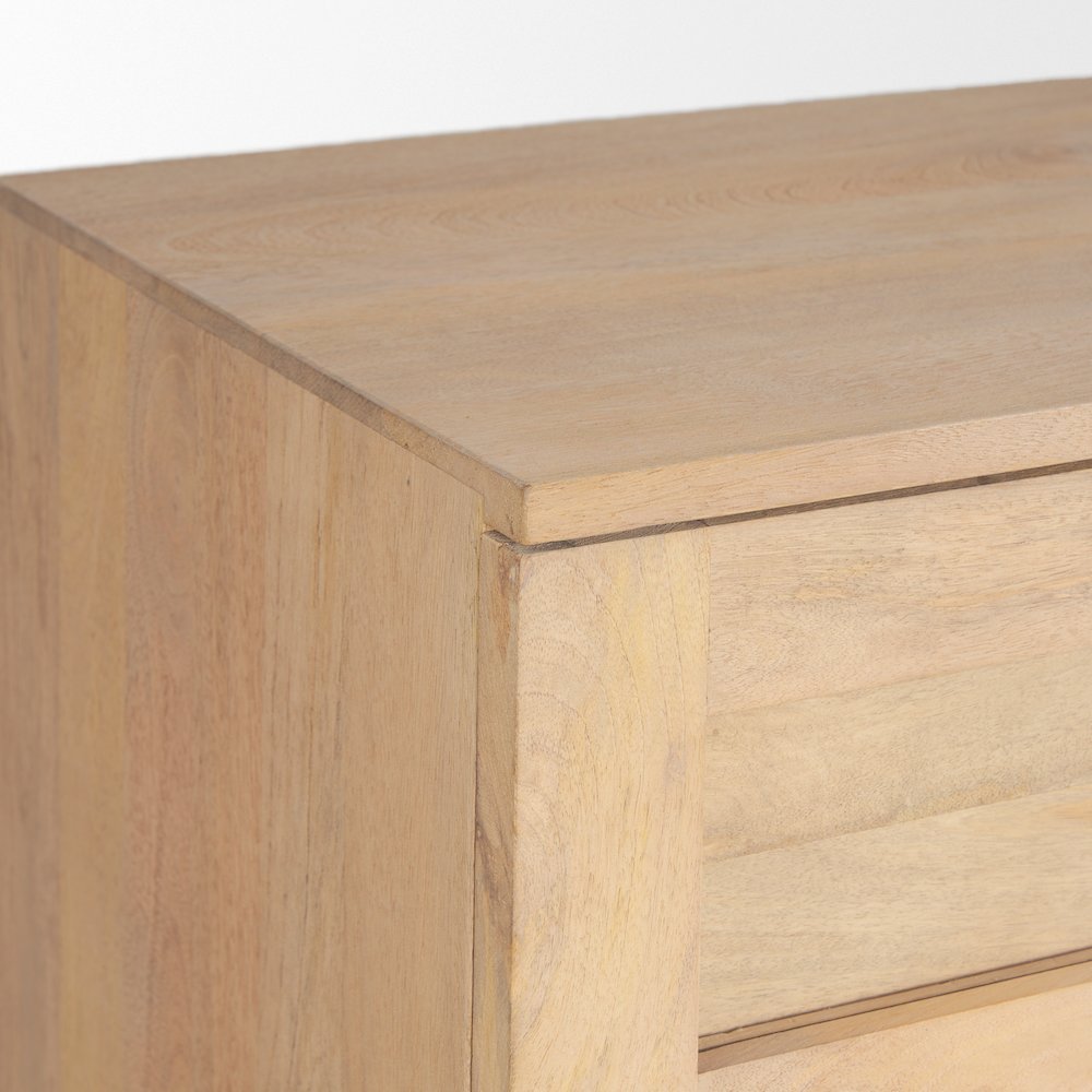 SurLight Brown Wood Glass Doors Sideboard. Picture 2