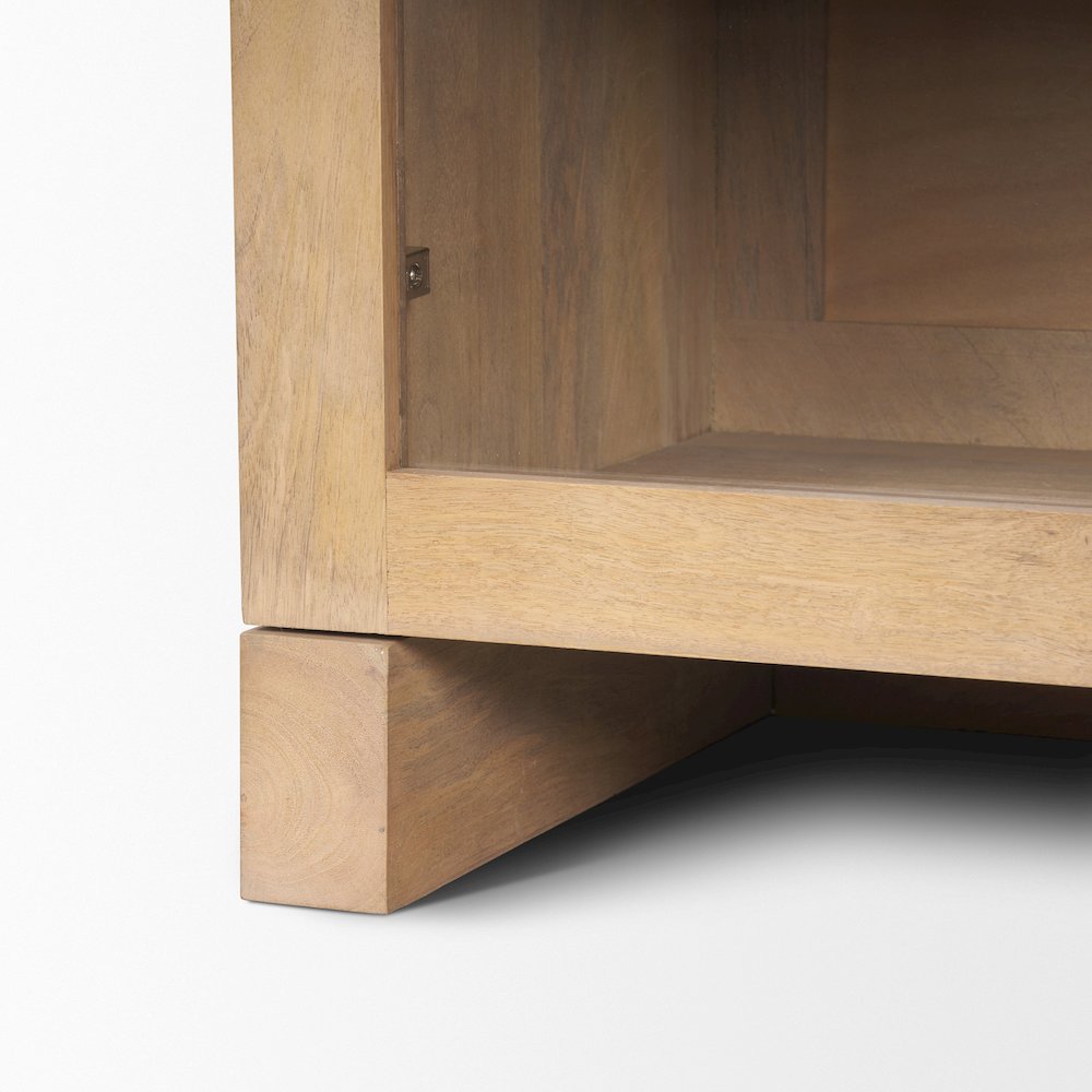 SurLight Brown Wood Glass Doors Sideboard. Picture 4