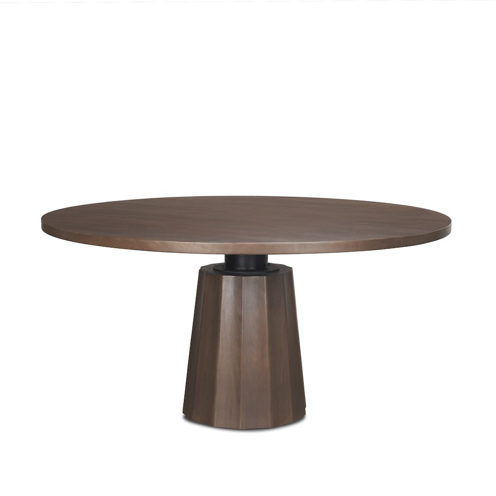 Swanson 60" Dark Brown Wood Round Pedestal Dining Table. Picture 1