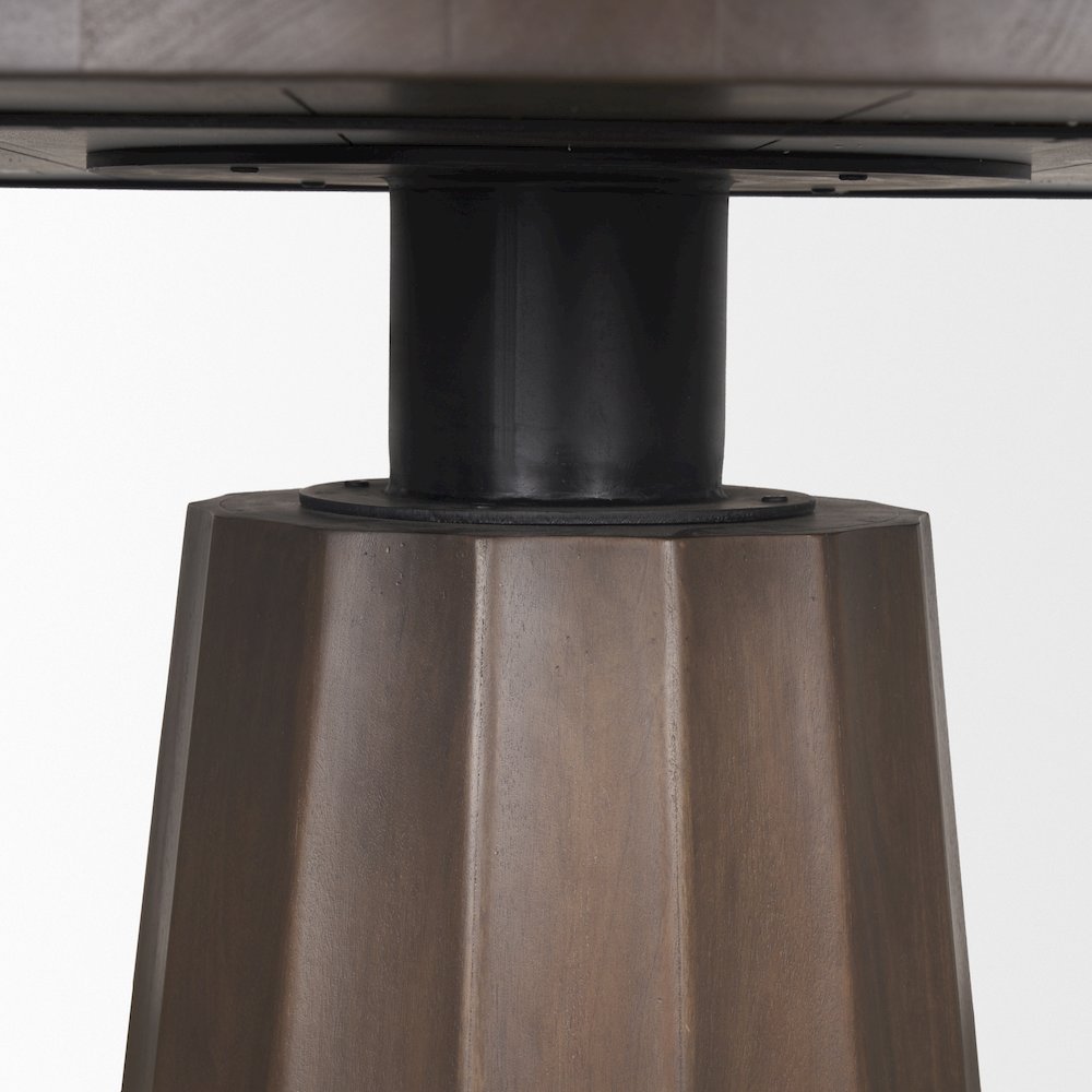 Swanson 60" Dark Brown Wood Round Pedestal Dining Table. Picture 2