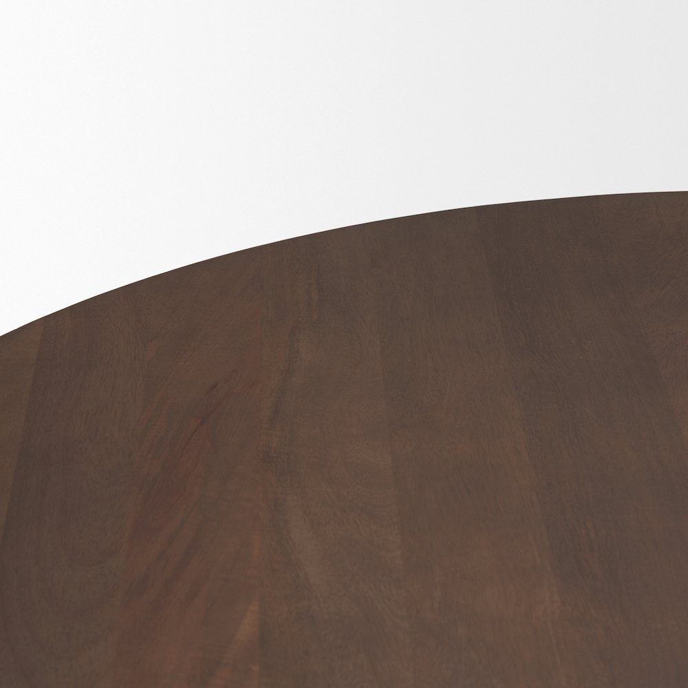 Swanson 60" Dark Brown Wood Round Pedestal Dining Table. Picture 9