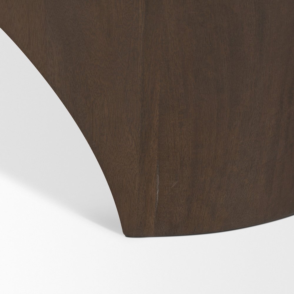Oval Dark Brown Wood Arched Legs Coffee Table. Picture 2