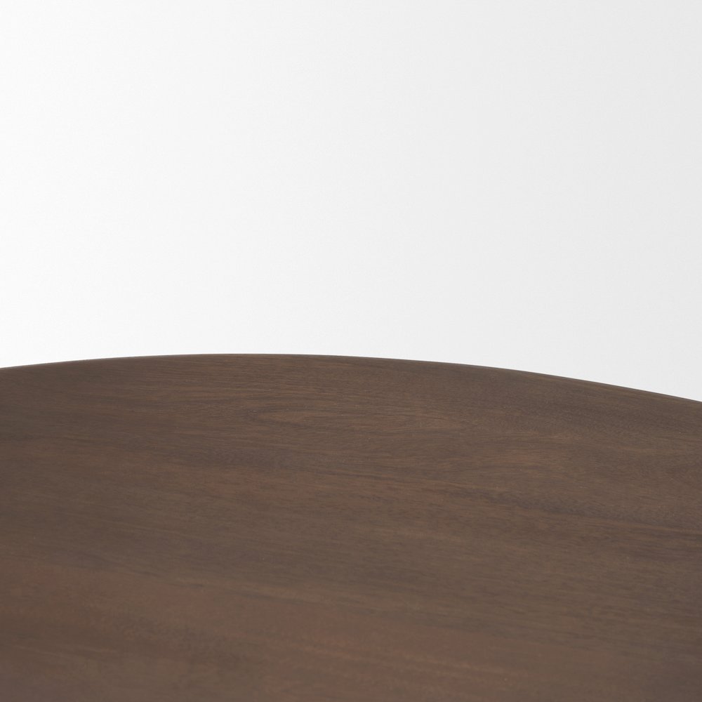 Round Dark Brown Woodarched Legs Coffee Table. Picture 10