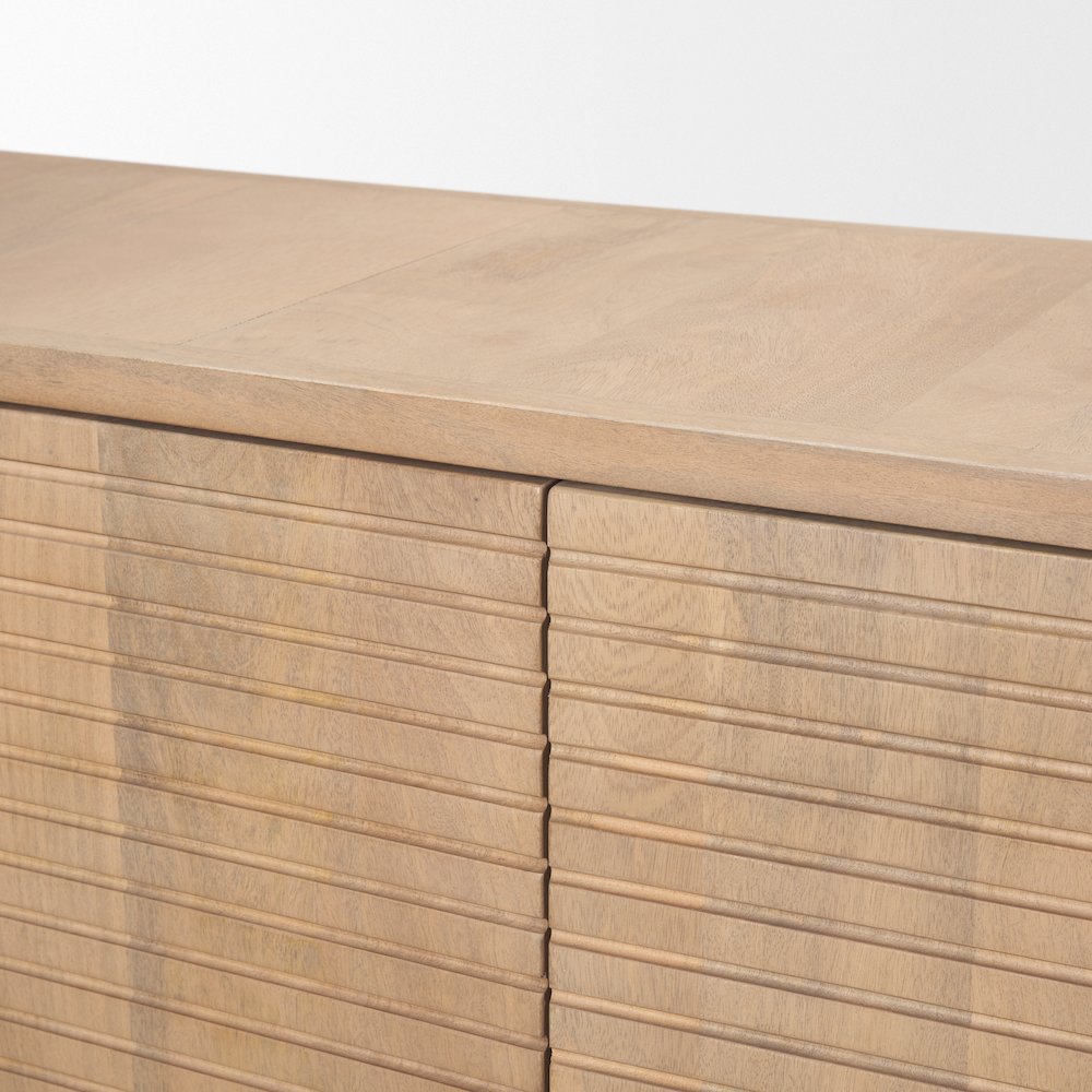 Sorina Reverse Fluted Light Brown Wood Sideboard. Picture 2
