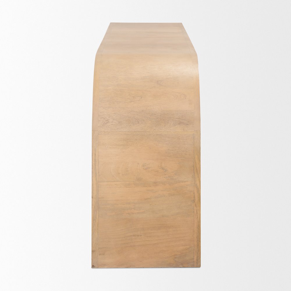 Sorina Reverse Fluted Light Brown Wood Sideboard. Picture 8