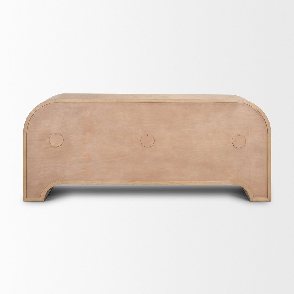 Sorina Reverse Fluted Light Brown Wood Sideboard. Picture 9