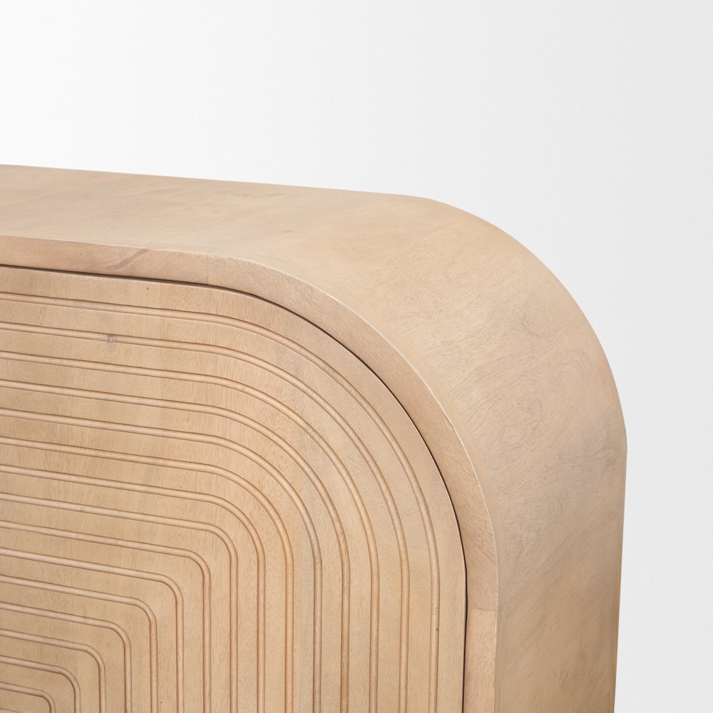 Sorina Reverse Fluted Light Brown Wood Sideboard. Picture 12