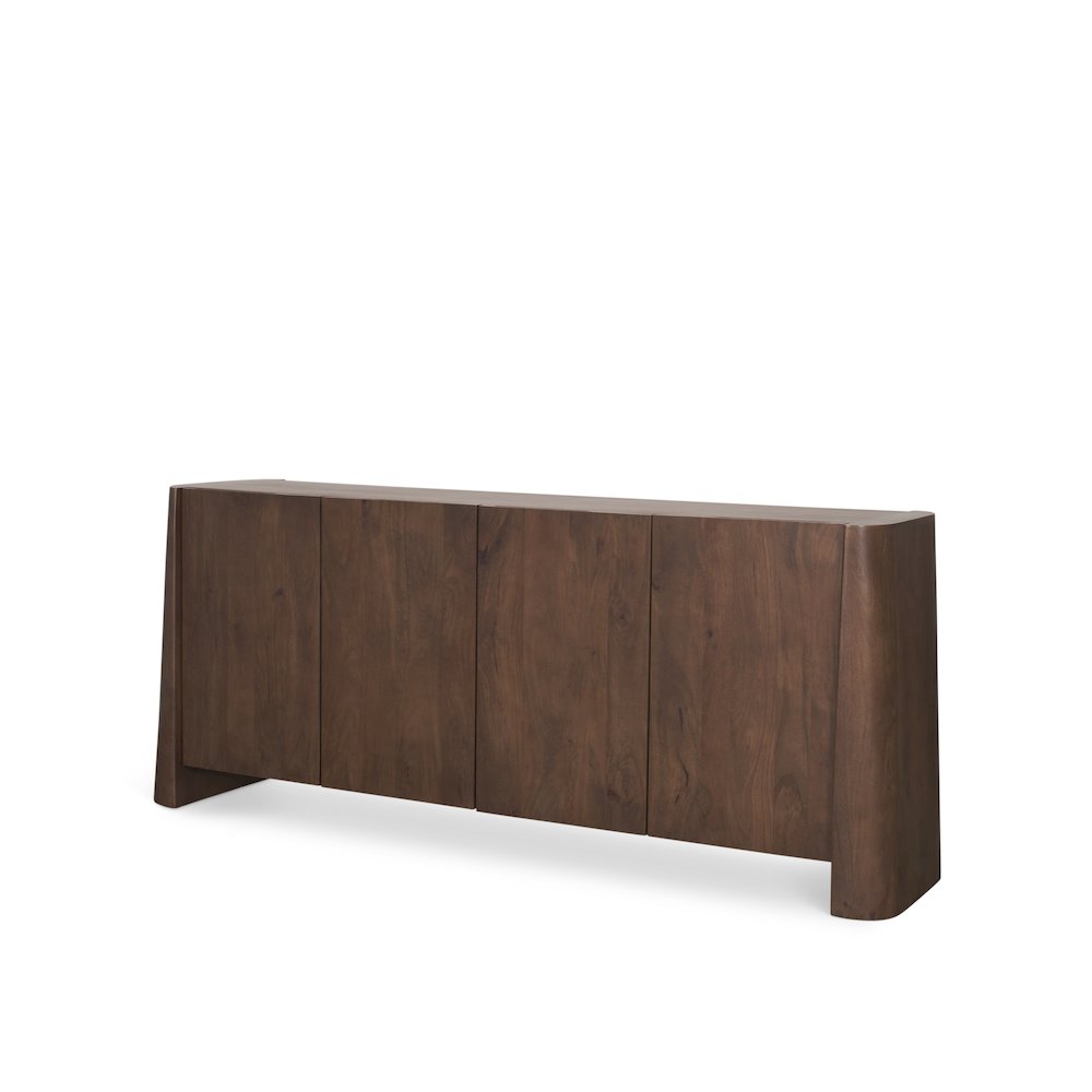 Tammar Brown Wood 4-Door Sideboard. Picture 1