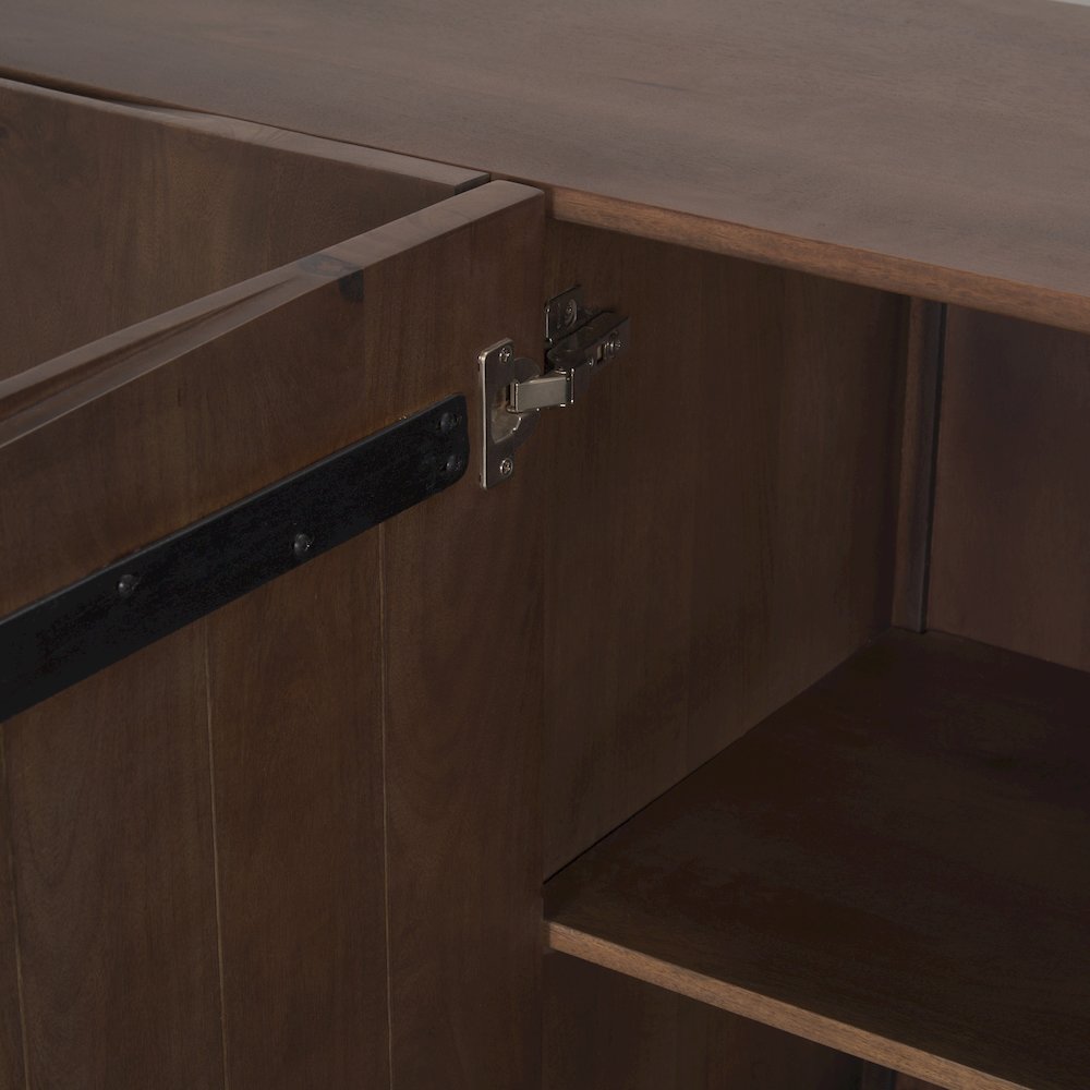 Tammar Brown Wood 4-Door Sideboard. Picture 4