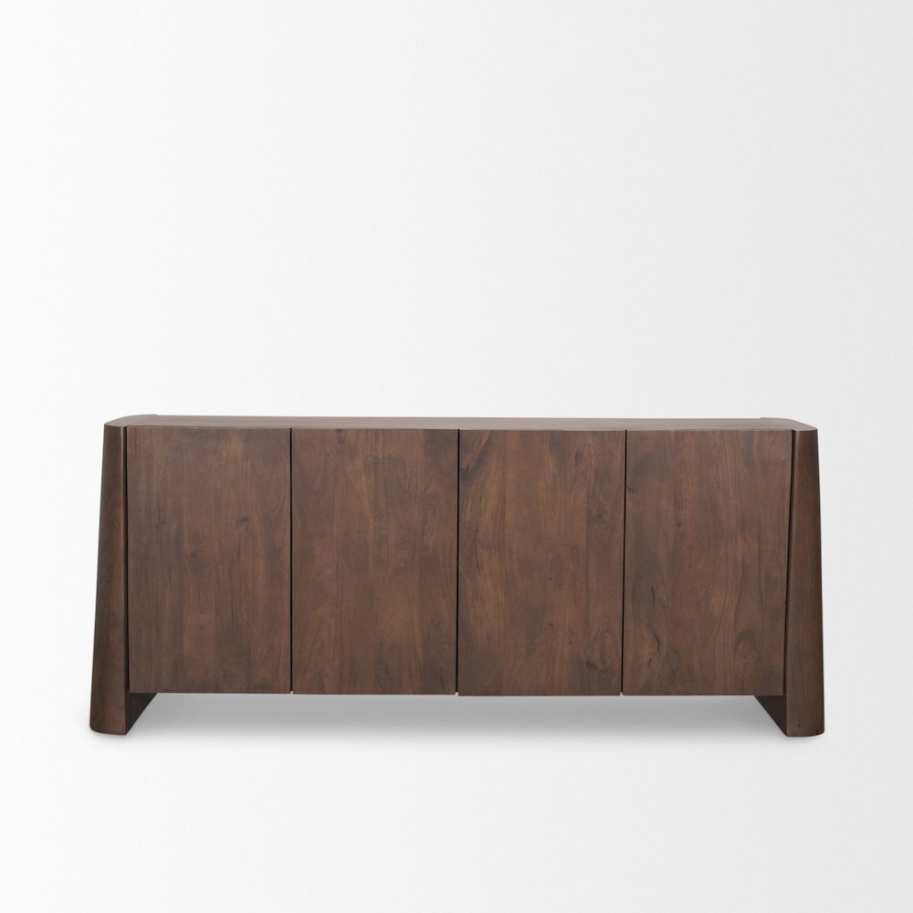 Tammar Brown Wood 4-Door Sideboard. Picture 9