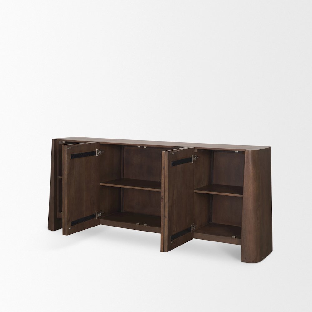 Tammar Brown Wood 4-Door Sideboard. Picture 13