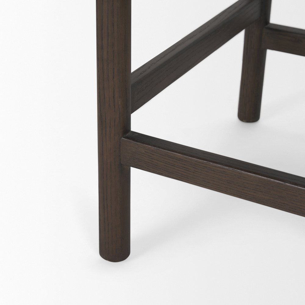 Dark Brown Wood Cream Fabric Counter Stool. Picture 10