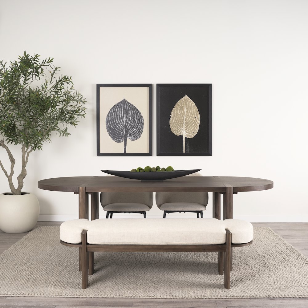 Sohan Dark Elm Wood Oval Dining Table. Picture 3
