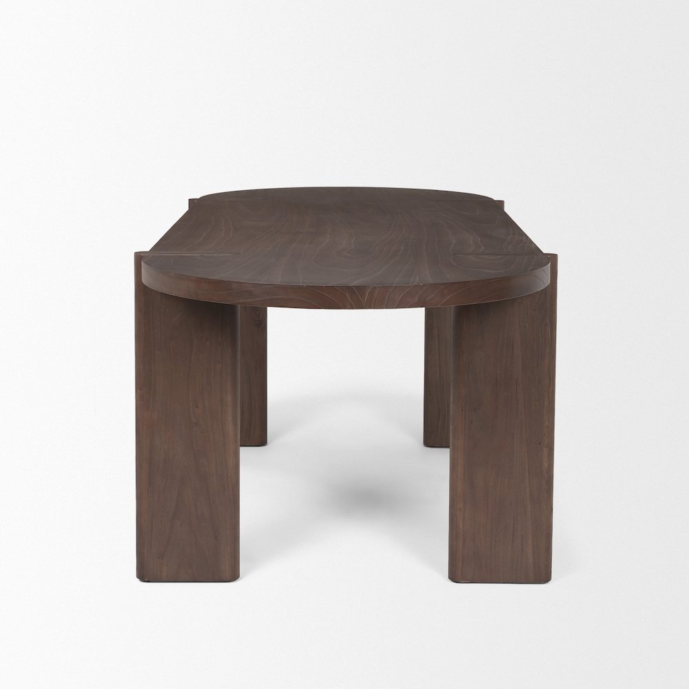 Sohan Dark Elm Wood Oval Dining Table. Picture 6