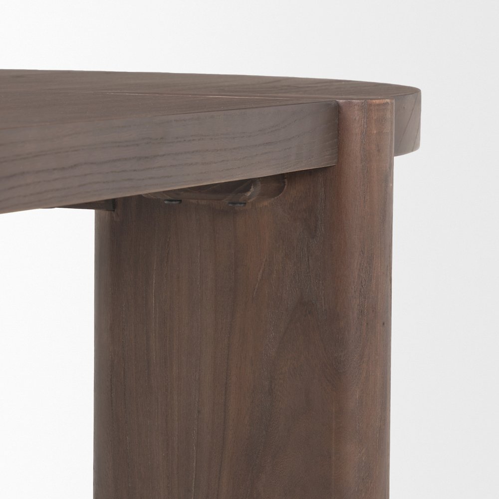 Sohan Dark Elm Wood Oval Dining Table. Picture 10