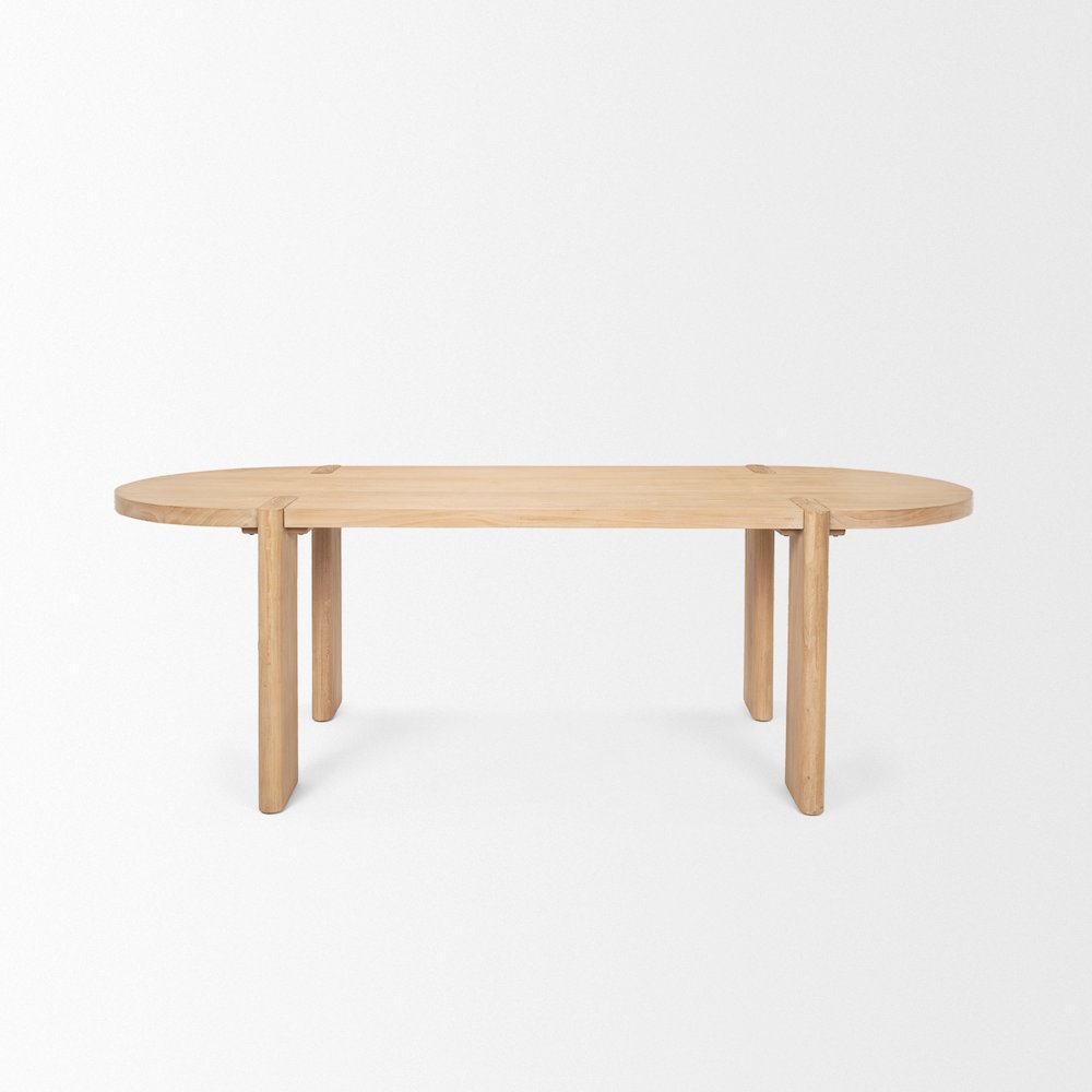 Sohan Light Brown Wood Oval Dining Table. Picture 9