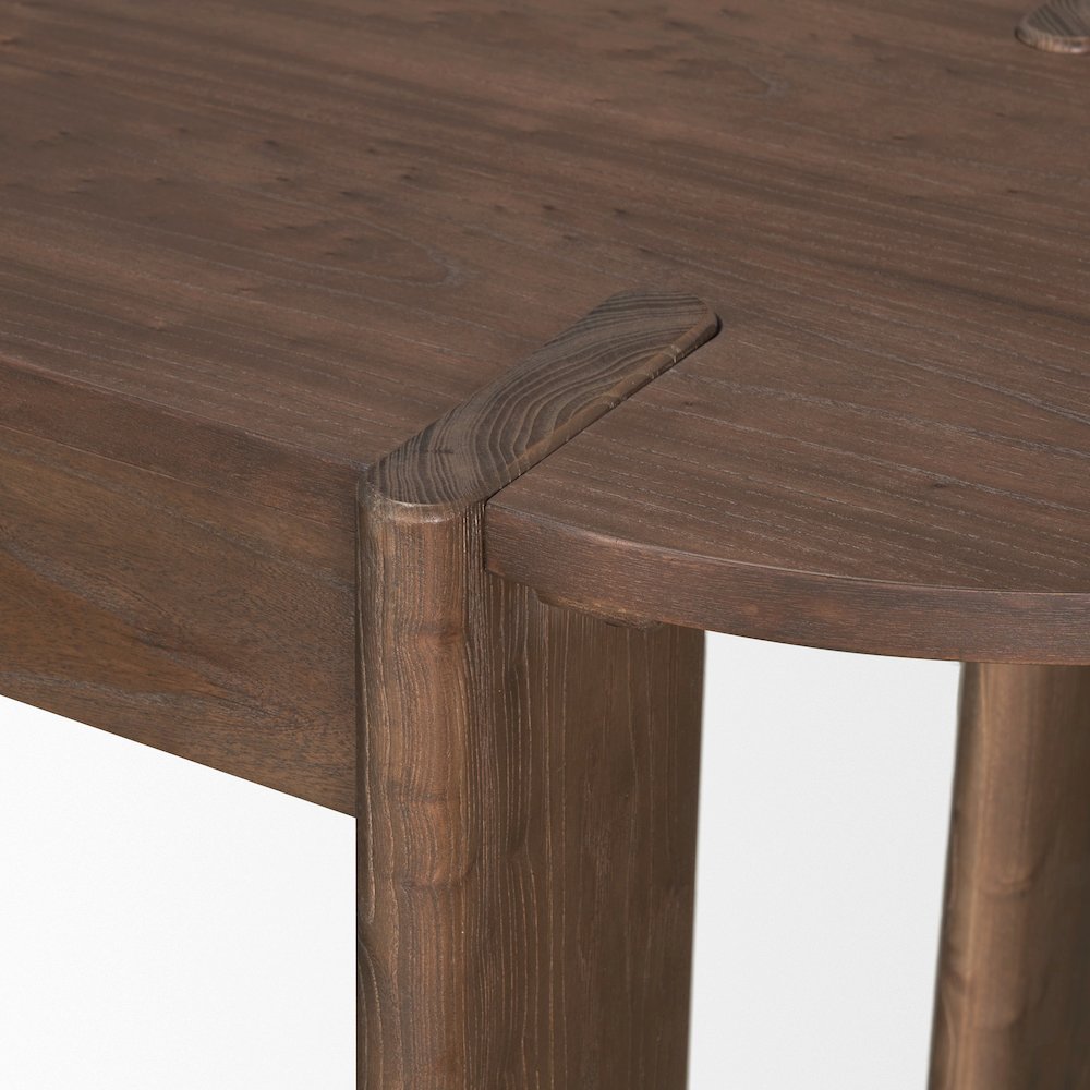 Sohan Dark Brown Elm Wood Oblong Desk. Picture 2