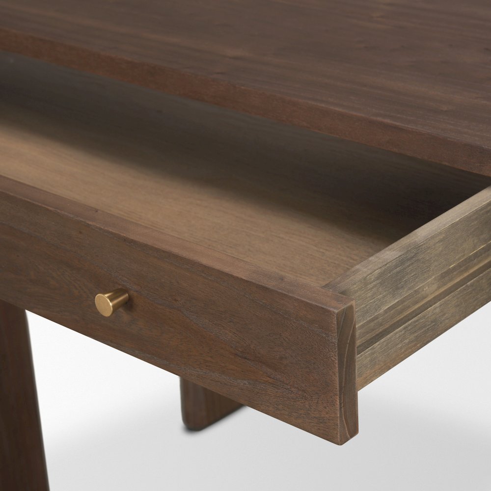 Sohan Dark Brown Elm Wood Oblong Desk. Picture 4
